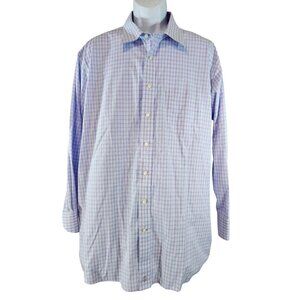 Stafford Signature The Country Club Mens Cotton Dress Shirt Blue Purple Pink Str